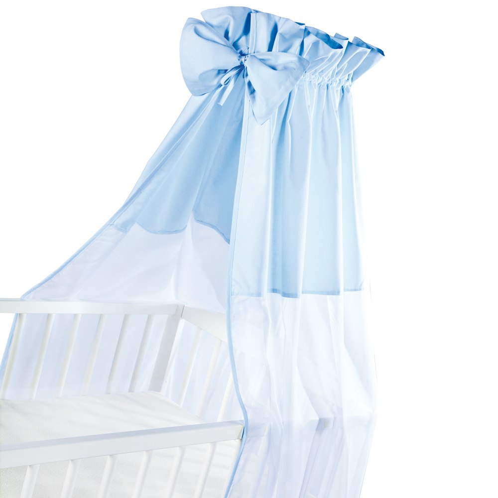 Baldachim do łóżeczka uniwersalny z kokardą Niebieski Jeans 150x200 cm baldachim_niebieski_jeans