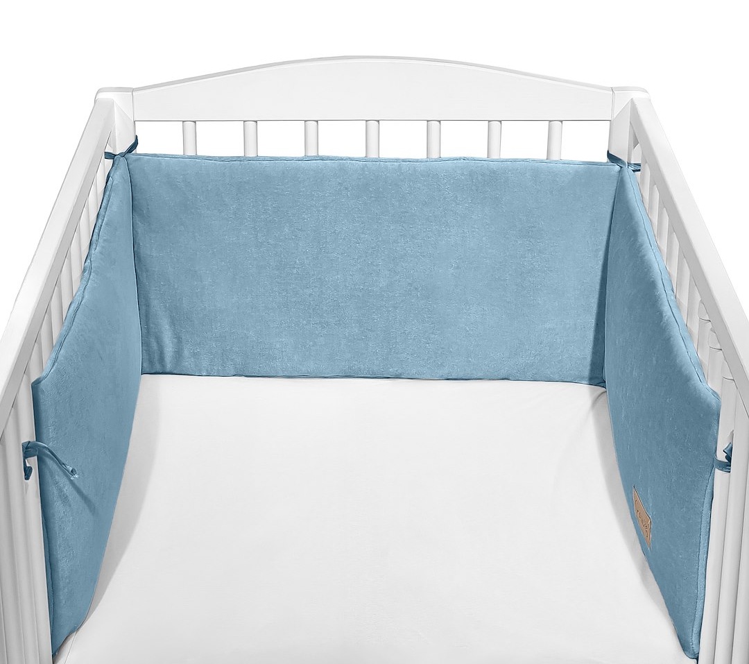 Ochraniacz do łóżeczka Welurowy 180x30 cm Niebieski CC7 ochraniacz_CC7_niebieski