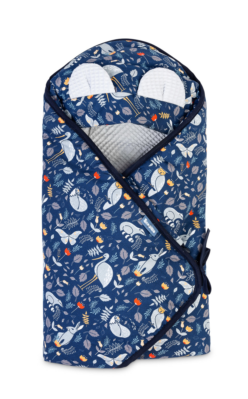 Otulacz do fotelika 90x90 cm Wafel Kraina Zwierząt Szary Otulacz_do_fotelika_Wafel_Kraina_Zwierzat_szary