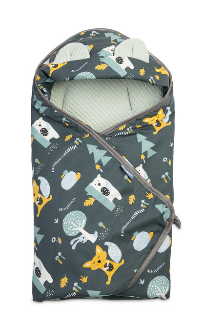 Otulacz do fotelika 90x90 cm Wafel Leśna Polana Mięta Otulacz_do_fotelika_Wafel_Lesna_Polana_mieta