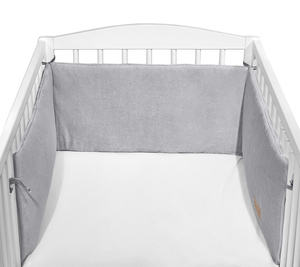 Ochraniacz do łóżeczka Welurowy 180x30 cm Popiel CC3