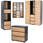 Zestaw mebli dziecięcych / młodzieżowych z Szafa, Regał, Komoda Antracyt Dąb DALIA