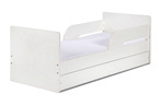 Łóżko Dziecięce Drewniane z Barierką 70x160 Białe TIMO