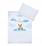 Pościel 2 elementowa dziecięca z nadrukiem 135x100 Teddy Niebieski K070