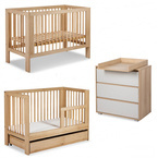 Zestaw mebli dziecięcych z Łóżeczkiem Olivia, Buk Popiel DALIA