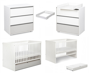 Zestaw mebli dziecięcych z Łóżeczkiem Białe Popiel DALIA