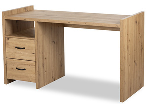 Biurko z Szufladami Nowoczesne Biurko z Półką Dąb AMELIA