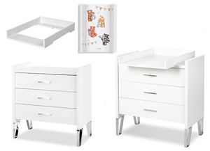 Komoda z Szufladami Duża z Przewijakiem Biała BLANKA + Mata,