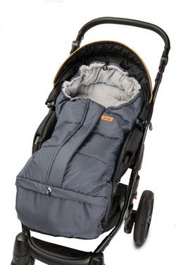 Śpiworek do wózka polar COMBI 3w1 Graphite/Grey 100x45 cm