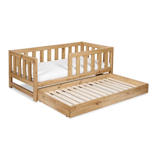 Łóżeczko Dziecięce Drewniane 80x160 z Barierką z Szufladami Dąb AMELIA