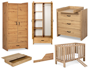 Zestaw mebli dziecięcych z Łóżeczkiem Dąb AMELIA II