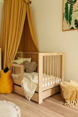  ŁÓŻECZKO Dziecięce Drewniane 140x70 Buk Tapczanik Olivia+ Materac