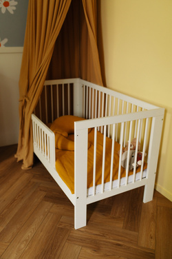  ŁÓŻECZKO Dziecięce Drewniane 140x70 Białe Tapczanik Olivia+ Materac