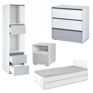 Zestaw mebli młodzieżowych z Łóżkiem Białe Popiel DALIA