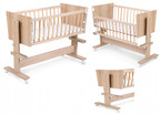 ŁÓŻECZKO Dziecięce Dostawka Drewniane 107x50 Kołyska Buk ZOYA