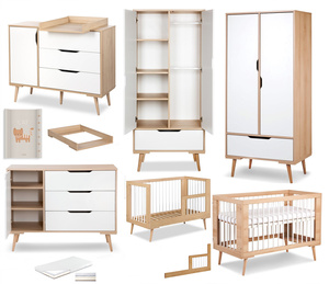 Zestaw mebli dziecięcych z Łóżeczkiem z Materacem z Przewijakiem Białe Buk SOFIE