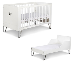 ŁÓŻECZKO Dziecięce Drewniane 140x70 z Barierką Białe Tapczanik BLANKA