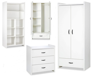 Zestaw mebli dziecięcych / młodzieżowych z Szafa, Regał, Komoda Białe AMELIA