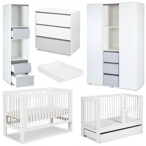 Zestaw mebli dziecięcych z Łóżeczkiem Olivia Białe Popiel DALIA