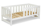Łóżeczko Dziecięce Drewniane 80x160 z Barierką Białe AMELIA