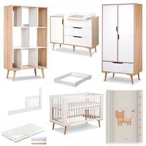 Zestaw mebli dziecięcych z Łóżeczkiem z Materacem z Przewijakiem Białe Buk SOFIE