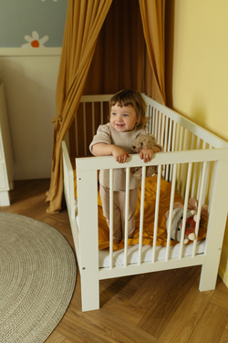  ŁÓŻECZKO Dziecięce Drewniane 140x70 Białe Tapczanik Olivia+ Materac