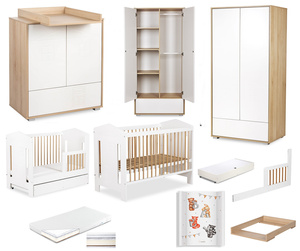 Zestaw mebli dziecięcych z Łóżeczkiem z Materacem z Przewijakiem Buk Biały IDA