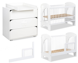 Zestaw mebli dziecięcych z Łóżeczkiem Białe NEL CHMURKA