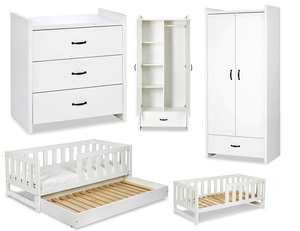 Zestaw mebli młodzieżowych z Łóżkiem Białe AMELIA