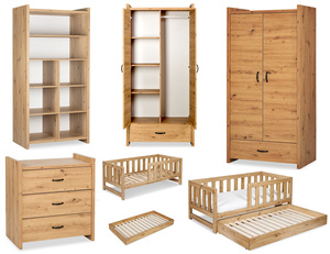Zestaw mebli młodzieżowych z Łóżkiem Dąb AMELIA