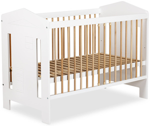 ŁÓŻECZKO Dziecięce Drewniane 120x60 Białe Buk IDA