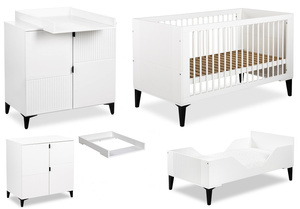 Zestaw mebli dziecięcych z Łóżeczkiem Biały MIA