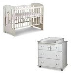 Zestaw mebli dziecięcych z Łóżeczkiem Białe SAFARI ŻYRAFKA