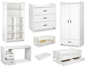 Zestaw mebli młodzieżowych z Biurkiem Białe AMELIA