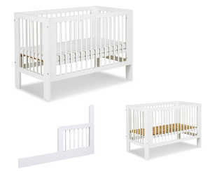 ŁÓŻECZKO Dziecięce Drewniane 120x60 z Barierką Białe OLIVIA