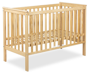 ŁÓŻECZKO Dziecięce Drewniane z Barierką 120x60 Sosna IWON