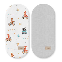 Prześcieradło do gondoli 80x35cm 2-pak Autka W416