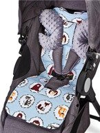 Wkładka do wózka z poduszką BASIC Zwierzaki Grafitowe