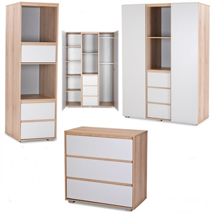 Zestaw mebli dziecięcych/młodzieżowych z Szafa, Regał, Komoda Buk Popiel DALIA