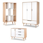 Zestaw mebli młodzieżowych Szafa Regał Komoda Białe Buk SOFIE