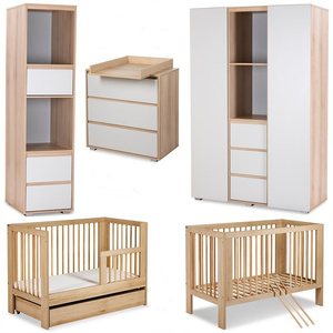 Zestaw mebli dziecięcych z Łóżeczkiem Olivia, Buk Popiel DALIA