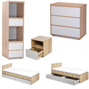 Zestaw mebli młodzieżowych z Łóżkiem Buk Popiel DALIA