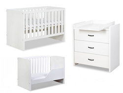 Zestaw mebli dziecięcych z Łóżeczkiem Białe AMELIA
