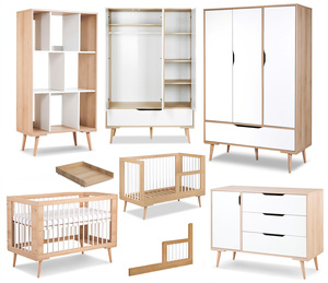 Zestaw mebli dziecięcych z Łóżeczkiem Białe Buk SOFIE