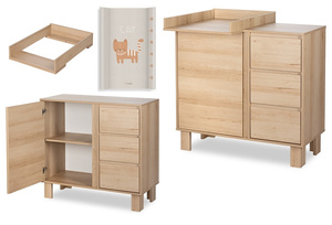 Komoda z Półkami z Przewijakiem Nakładka na Komodę Buk Olivia + Mata