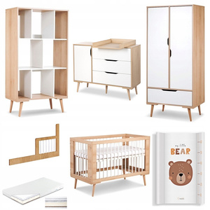 Zestaw mebli dziecięcych z Łóżeczkiem z Materacem z Przewijakiem Białe Buk SOFIE