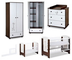 Zestaw mebli dziecięcych z Łóżeczkiem Białe Orzech SAFARI ŻYRAFKA