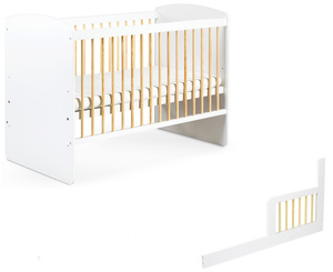 ŁÓŻECZKO Dziecięce Drewniane 120x60 z Barierką Białe Sosna KAROLINA II