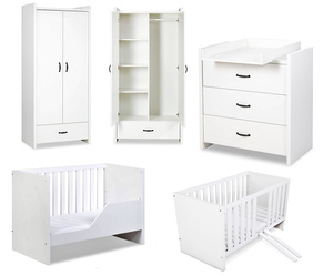 Zestaw mebli dziecięcych z Łóżeczkiem Białe AMELIA