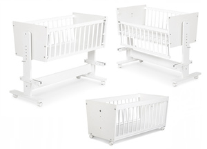 ŁÓŻECZKO Dziecięce Dostawka Drewniane 107x50 Kołyska Białe ZOYA